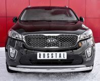 Защита переднего бампера 75х42 дуга для Kia Sorento Prime CRDI 2015