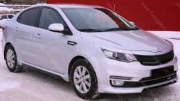 Накладки на передние фары (реснички) широкие для KIA RIO III 2015-2017 рестайлинг