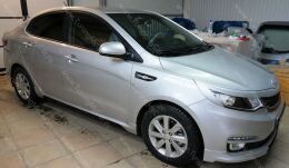 Накладки на передние фары (лепестки) для KIA RIO III 2015-2017 рестайлинг
