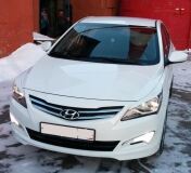 Реснички (накладки) на фары Hyundai Solaris 2014-2017 рестайл