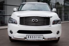 Защита переднего бампера D76/63х2 для Infiniti QX56 2010-