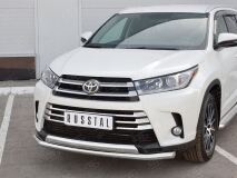 Защита переднего бампера D63 секции-D75х42 дуга для Toyota Highlander 2017