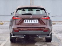 Защита заднего бампера уголки D42 секции для Lexus NX 200 2014 (кроме F-Sport)