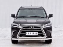 Защита переднего бампера D63 секция-75х42 дуга для Lexus LX450d-LX570 2015-