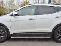 Пороги труба D42 секции (вариант 3) для Hyundai Santa FE Premium 2015