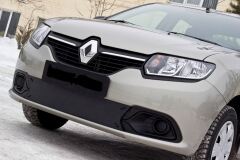 Зимняя заглушка решетки переднего бампера Renault Logan II 2014—2018. (дорестайлинг)
