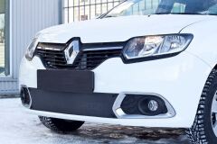 Зимняя заглушка решетки переднего бампера Renault Sandero II 2014-2018 (дорестайлинг)