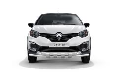 Защита переднего бампера двойная с пластинами 63/63 мм. (НПС) Renault Kaptur 2016-
