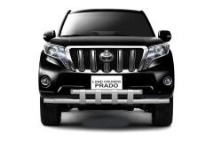 Защита переднего бампера двойная с пластинами 63/63 мм (НПС) TOYOTA LAND CRUISER PRADO 150 2013-