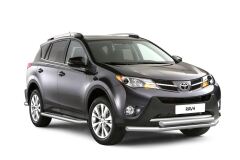 Защита переднего бампера двойная 63/63 мм (НПС) TOYOTA RAV4 2013-2018