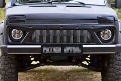 Решетка радиатора с сеткой металлик Lada (ВАЗ) Нива 2121 -, Нива 21213 -, Нива 21214 -, Нива 2131 - ГЛЯНЕЦ (ПОД ПОКРАСКУ)