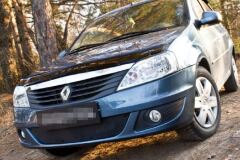 Зимняя заглушка решетки переднего бампера Renault Logan 2010-2013