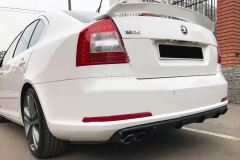 Диффузор на задний бампер Skoda Octavia A5 RS 2009-2013 ШАГРЕНЬ