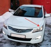 Реснички (накладки) на фары Hyundai Solaris 2014-2017 рестайл
