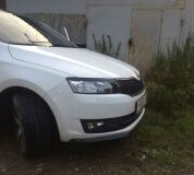Реснички на фары для Skoda Rapid var №1 2012+ (NH3)