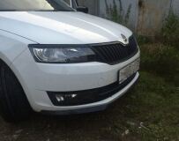Реснички на фары для Skoda Rapid var №1 2012+ (NH3)