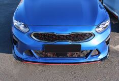 Сплиттер (Губа) Sport Line переднего бампера KIA Ceed 3 Вариант №2 (С КЛЫКАМИ)
