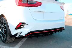Диффузор заднего бампера KIA Ceed 3 в стиле Sport Line