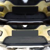 Защитная сетка и заглушка решетки переднего бампера Renault Sandero Stepway 2014-2017 (II дорестайлинг)