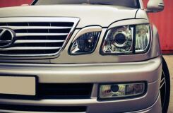 Реснички на фары для Lexus LX470 1998-2007 (абс, под покраску, 4 детали)