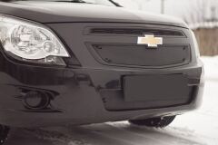 Зимняя заглушка решетки переднего бампера Chevrolet Cobalt (седан) 2013-