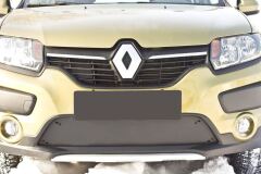 Зимняя заглушка решетки переднего бампера Renault Sandero Stepway II 2014-2018 (дорестайлинг)