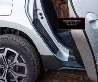 Накладки на внутренние части задних арок БЕЗ СКОТЧА Renault Duster 2021-