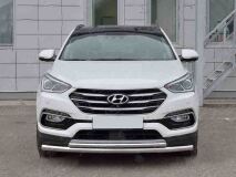 Защита переднего бампера D63 секция-D42 дуга для Hyundai Santa FE Premium 2015