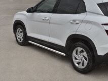 Пороги труба d63 (вариант 2) для Hyundai Creta 2021-