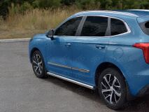 Пороги труба d63 (вариант 3) для Haval Jolion 1.5 2WD 2021- 