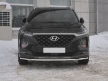 Защита переднего бампера d42 секции для Hyundai Santa FE 2018-2020 