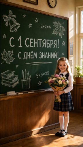 Девочка у доски (первый звонок)