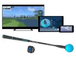 Phigolf equipment with a TV, tablet and smartphone display