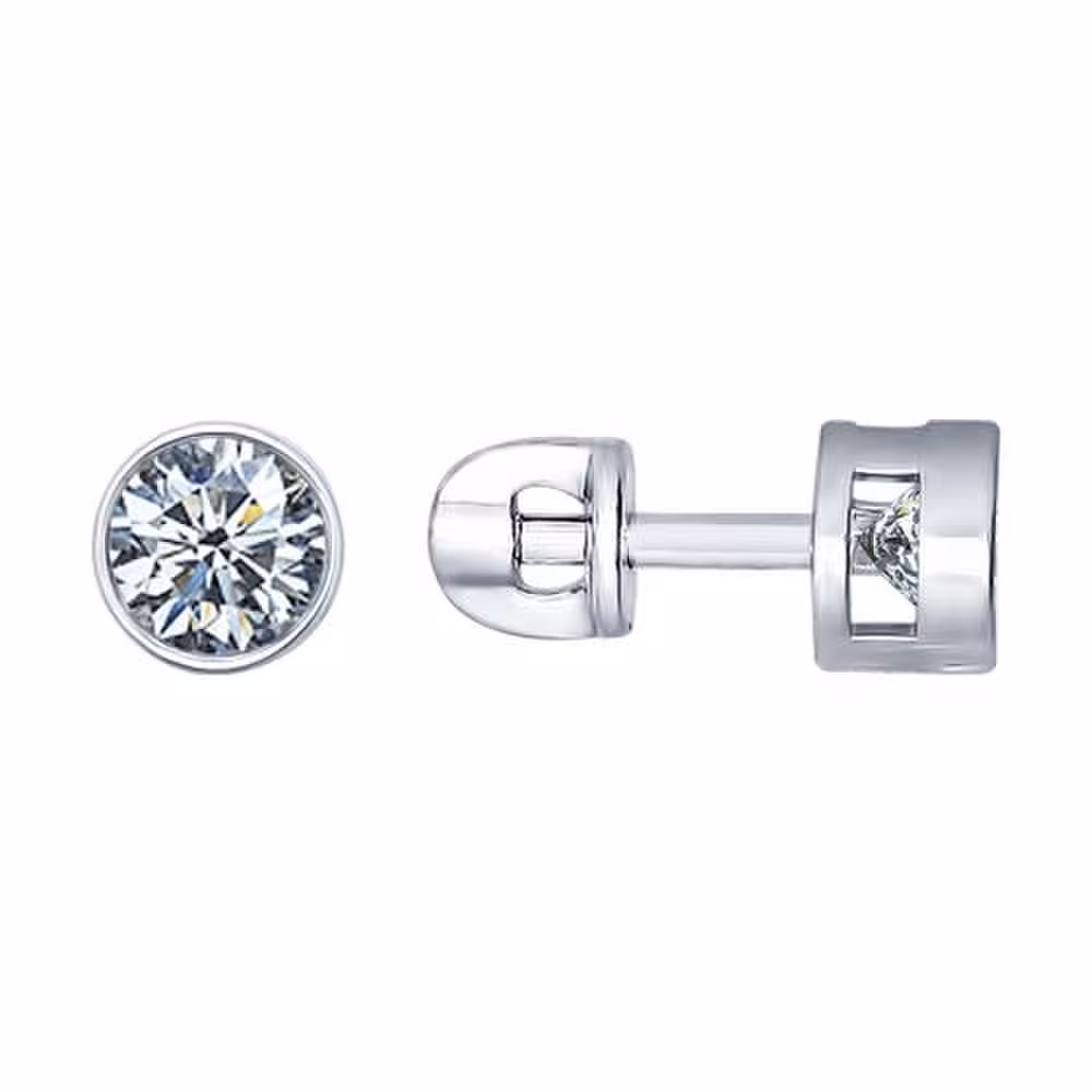 Серьги из серебра с фианитами