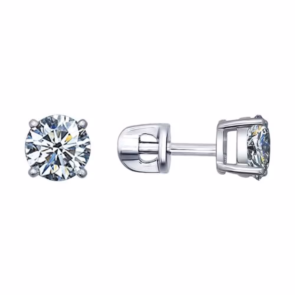 Серьги из серебра со Swarovski Zirconia