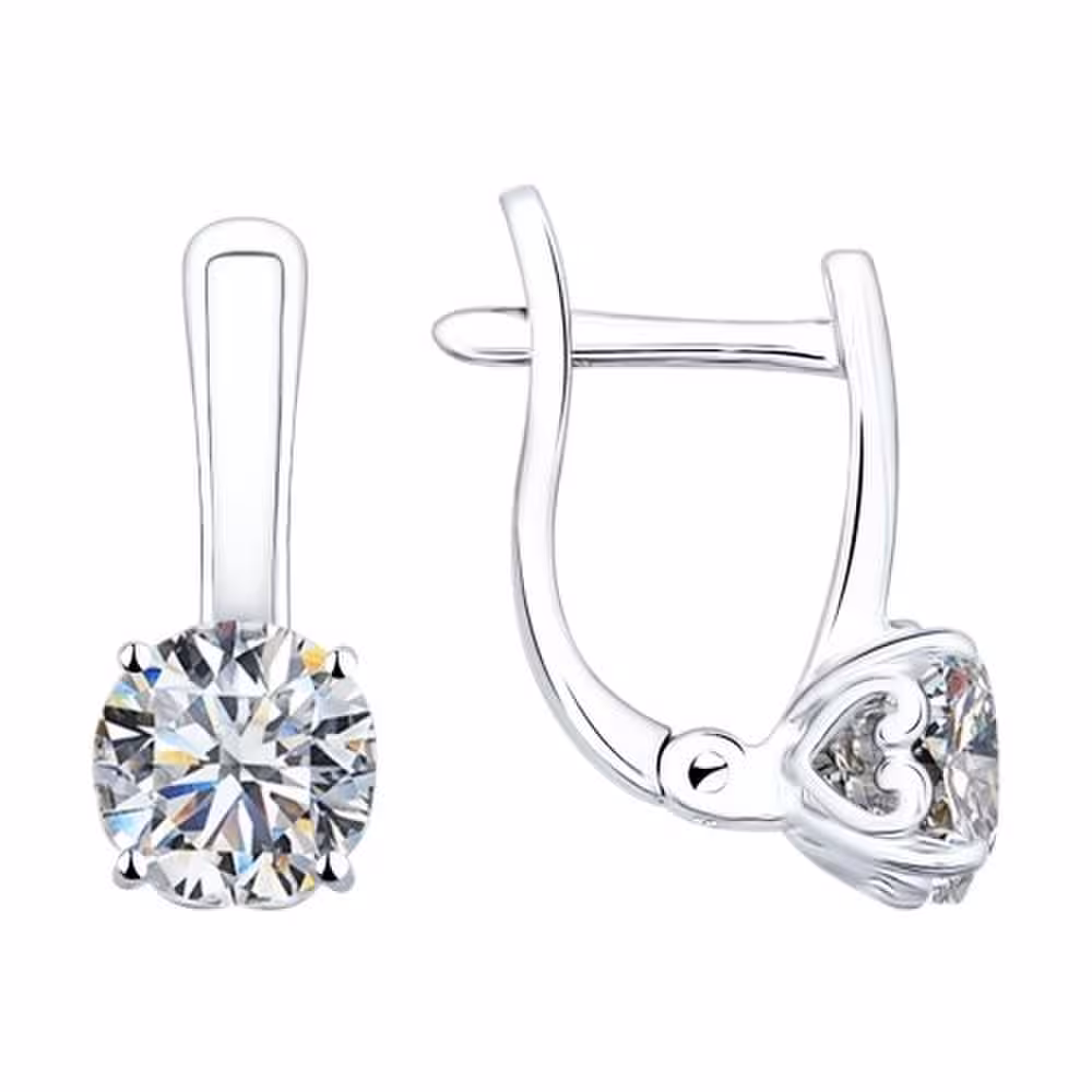 Серьги из серебра со Swarovski Zirconia