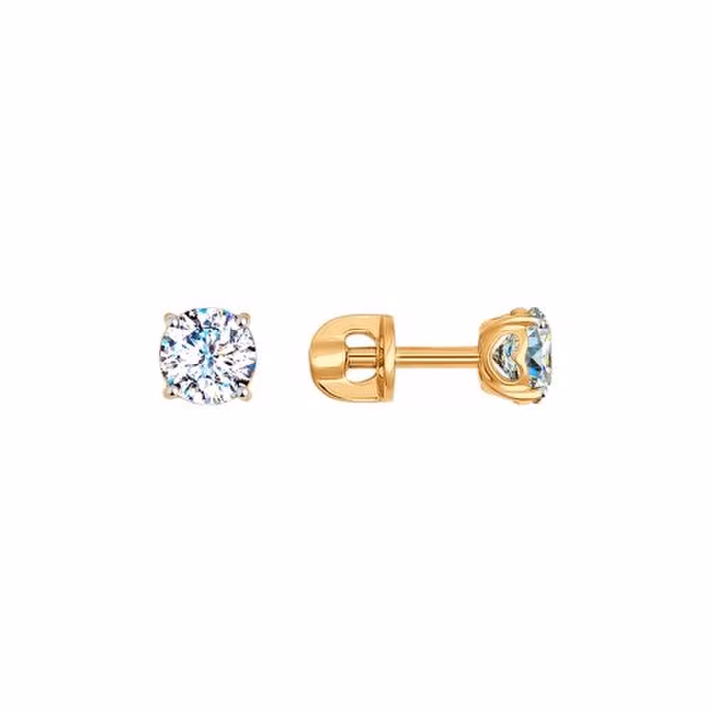 Серьги из золота со Swarovski Zirconia