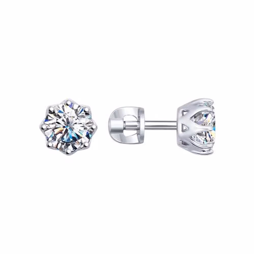 Серьги из серебра со Swarovski Zirconia