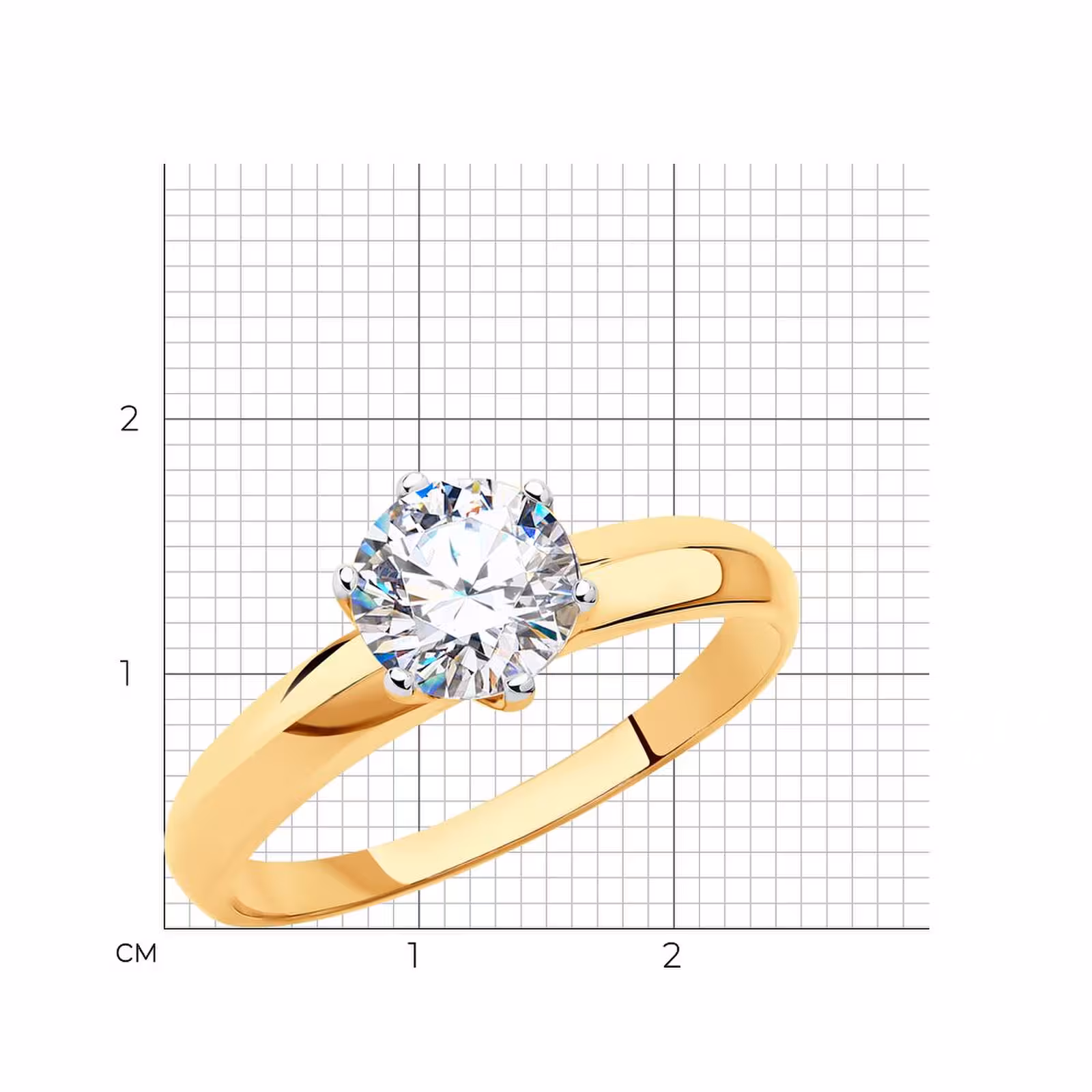 Кольцо из золота со Swarovski Zirconia — фото 6