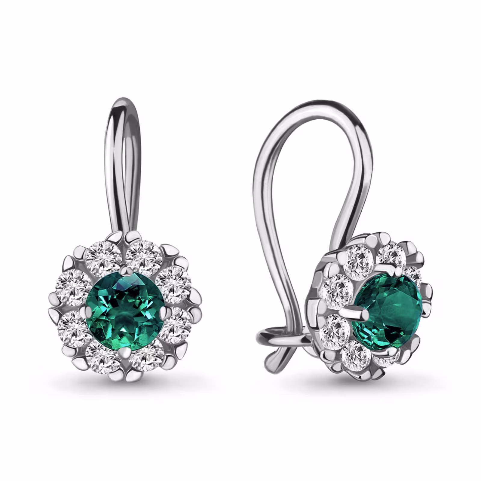 Серьги из серебра с фианитами
