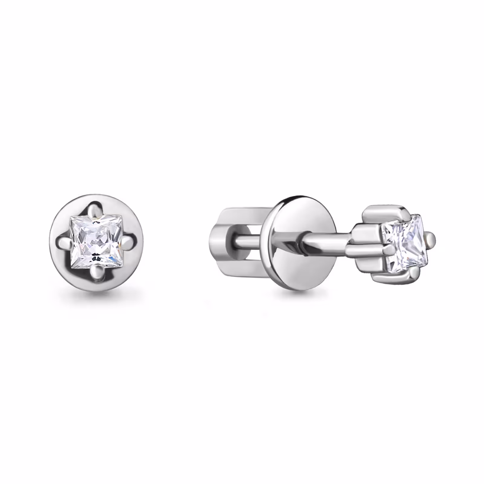 Серьги из серебра с фианитами