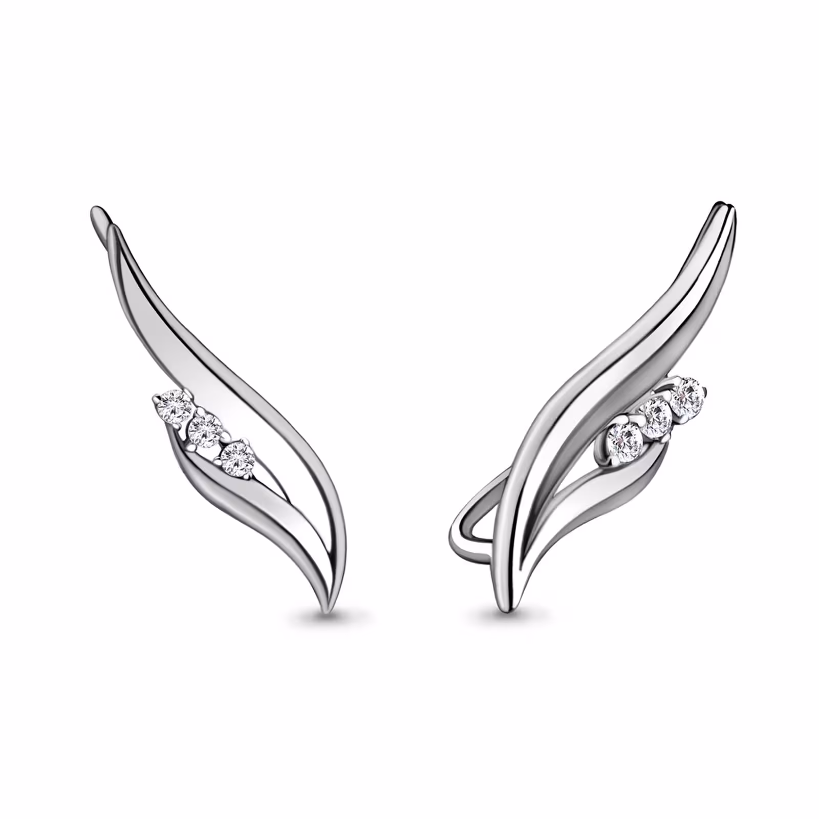 Серьги из серебра с фианитами