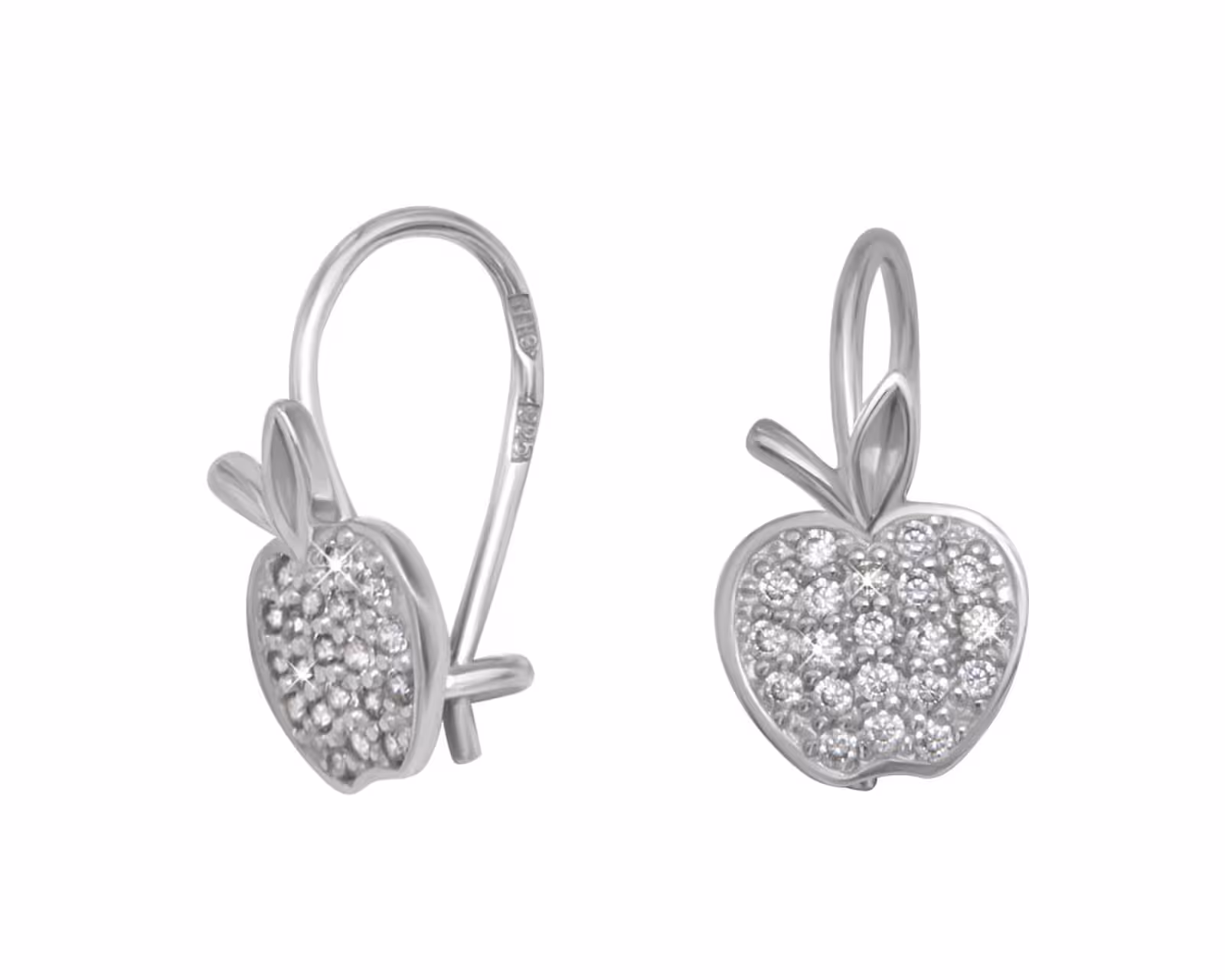 Серьги из серебра с фианитами