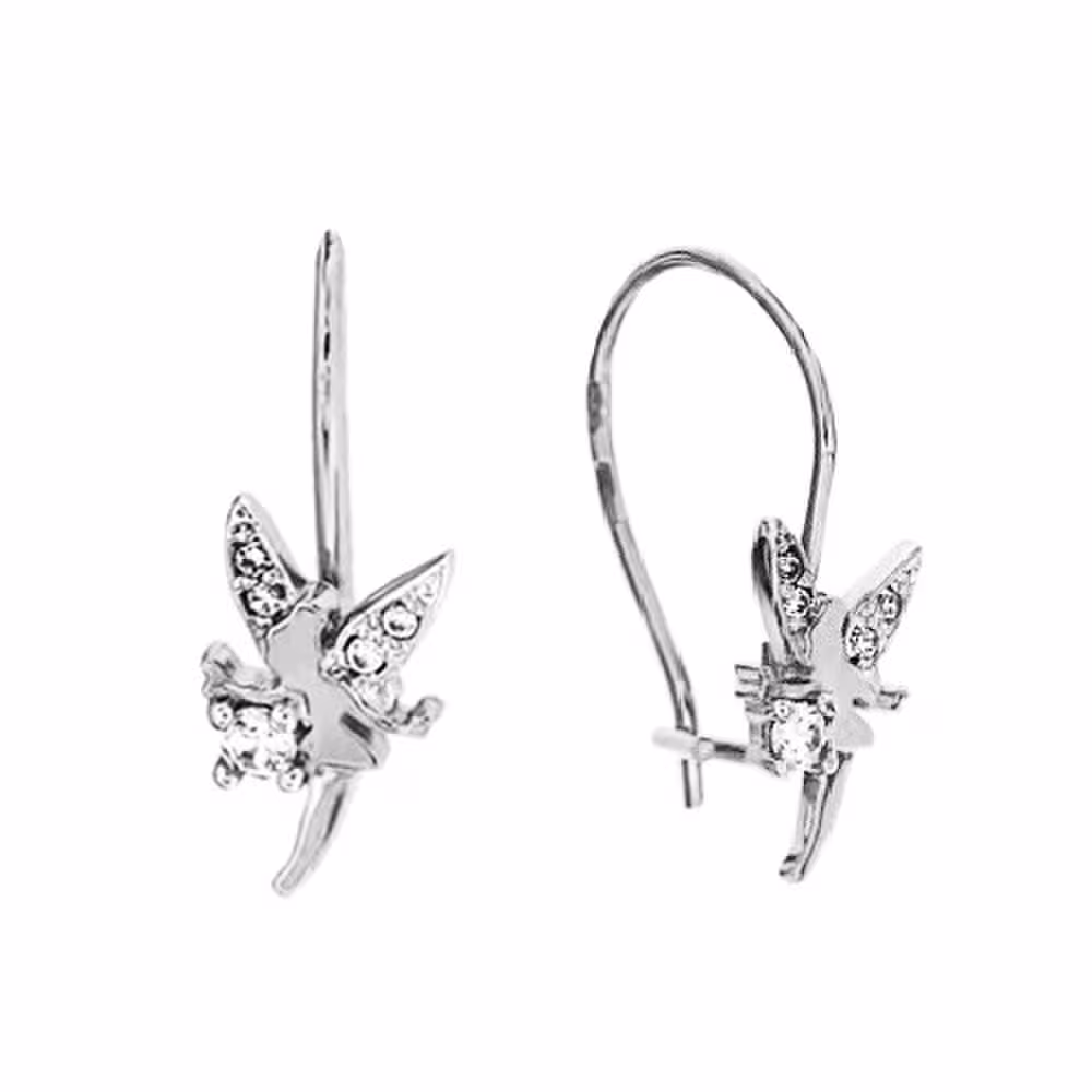 Серьги из серебра с фианитами