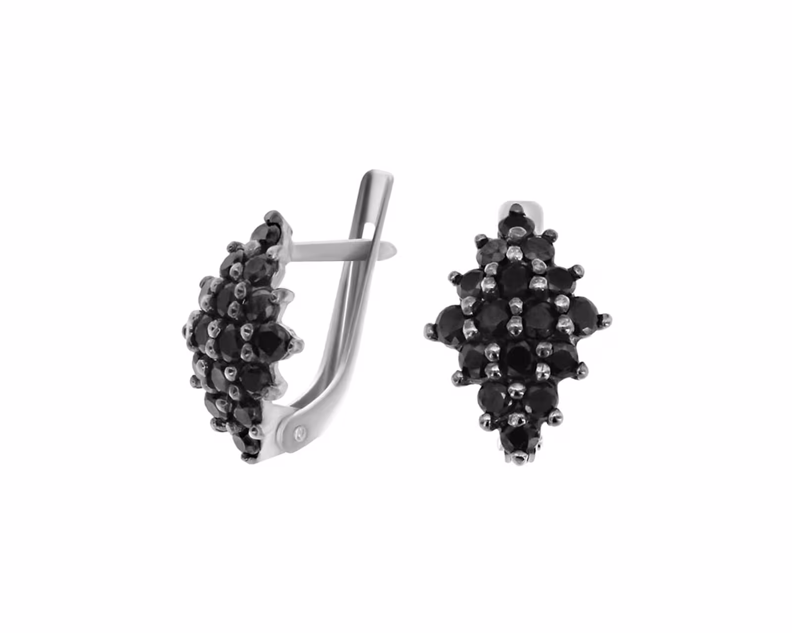 Серьги из серебра с фианитами
