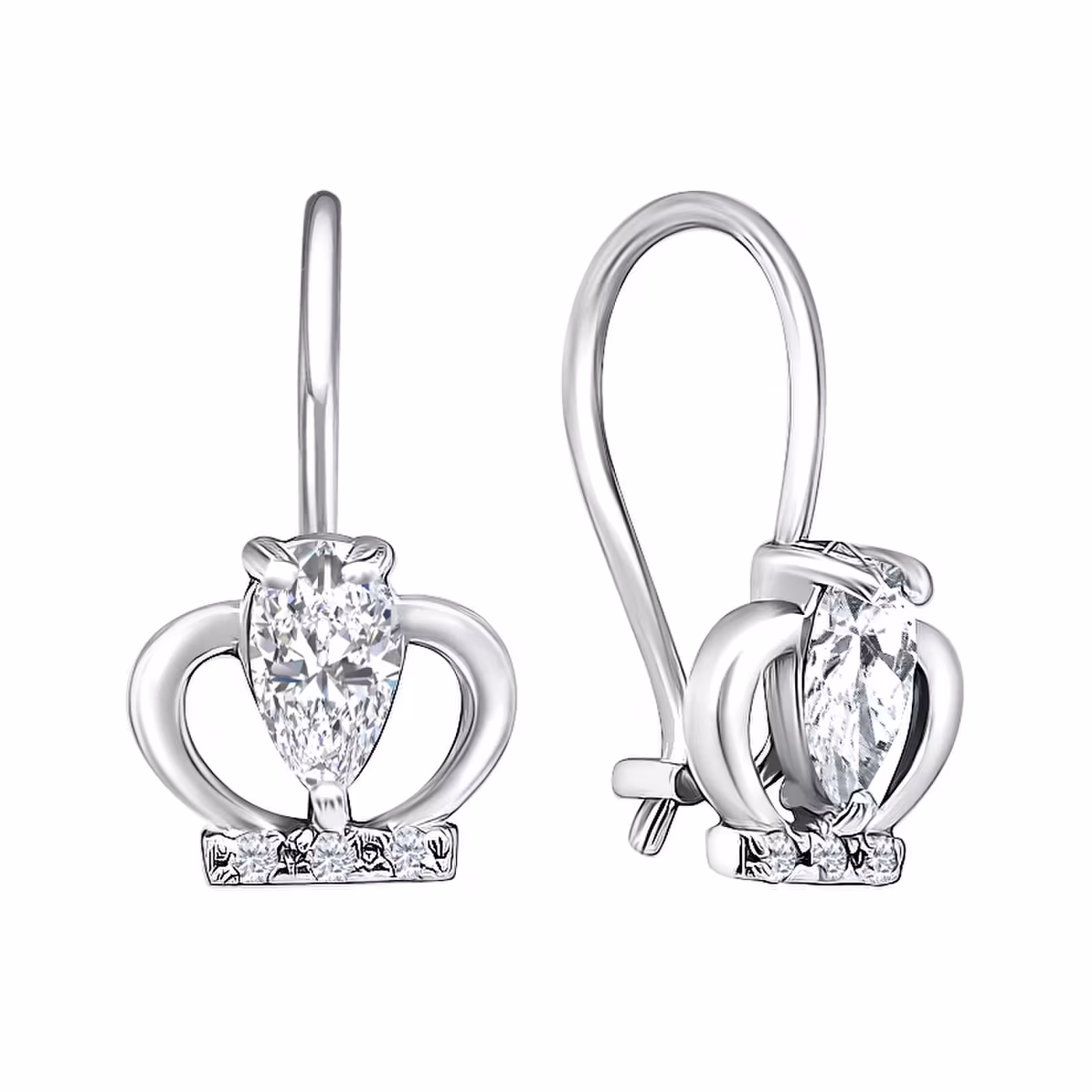 Серьги из серебра с фианитами
