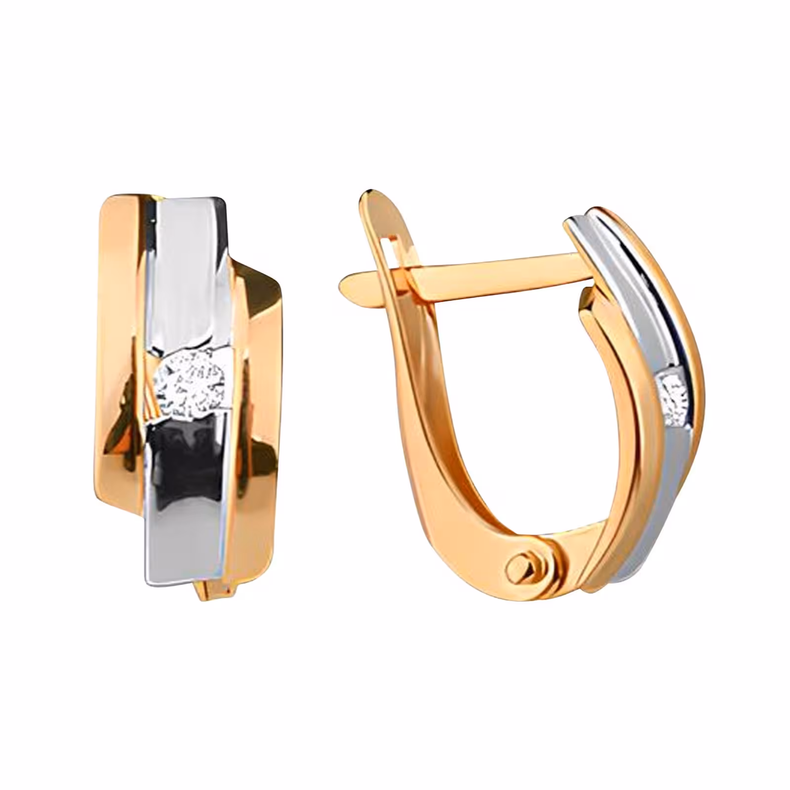 Серьги из золота с фианитами — фото 1