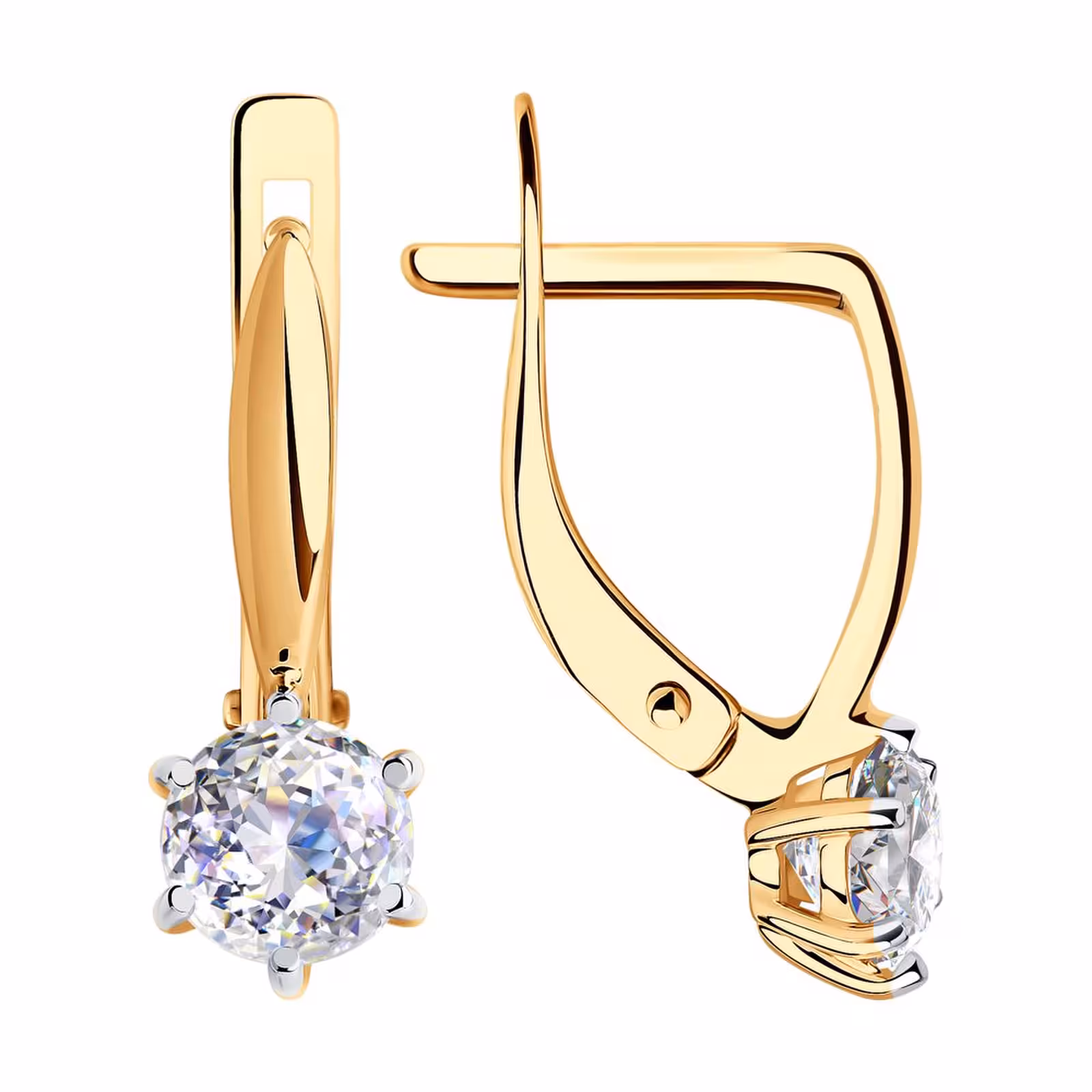 Серьги из золота с фианитами Swarovski Zirconia — фото 1