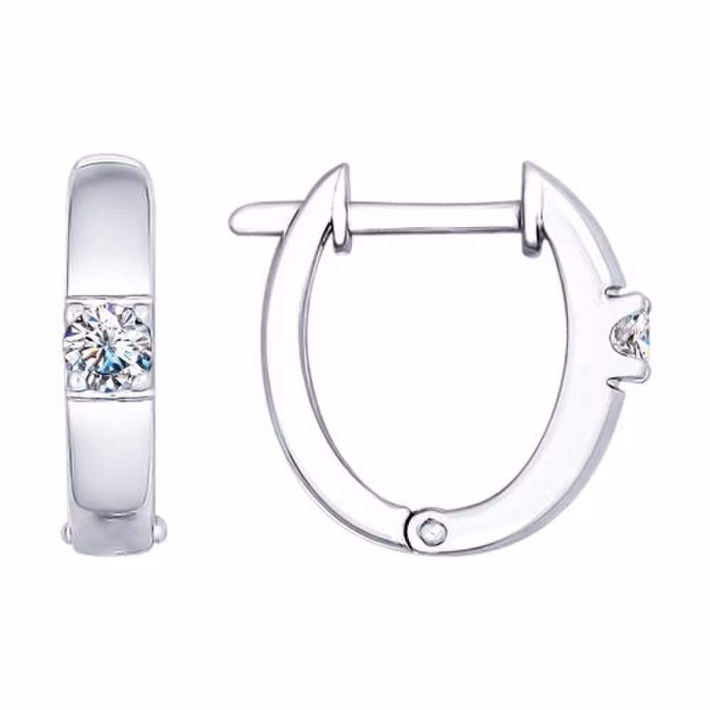 Серьги из серебра со Swarovski Zirconia