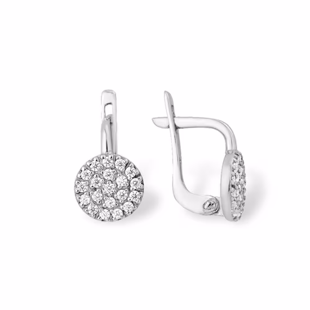 Серьги из серебра с фианитами